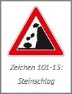 Warnzeichen Steinschlag